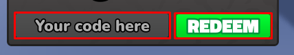 Slime Crushers enter codes box and redeem button