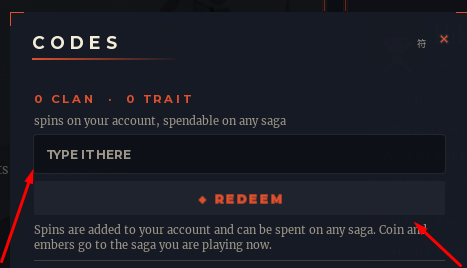 The TYPE IT HERE box and REDEEM button in BitSlayer