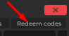 Redeem Codes button in Greenville
