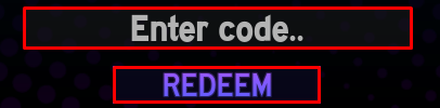Chard Chaos enter codes box and redeem button