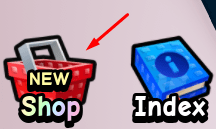 The Shop button in Launch 99 Miles For Brainrots