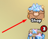 The Shop button in Hoyoverse Gacha Simulator