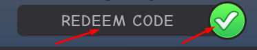 REDEEM CODE box and Check button to redeem codes in Murder+