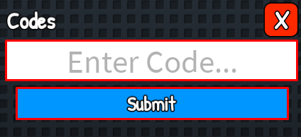 Grow a Brainrot enter codes box and submit button