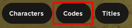 The codes button in Survive Homelander