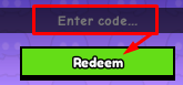 The "Enter code" box and Redeem button in Brainrot vs Chicken