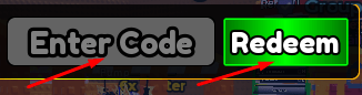 Enter Code box and Redeem button to redeem codes in +1 Drain Water Per Click