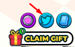 The Twitter icon in Sword Clickers Simulator