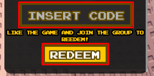 Forge Master enter codes box and redeem button