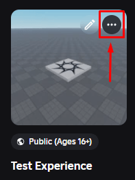 The three dots on the upper right corner of the thumbnail of a Roblox experience