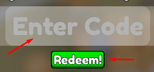 The "Enter Code" box and Redeem button in Muscle Training