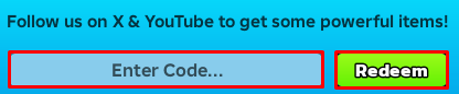Be a YouTuber enter codes box and redeem button