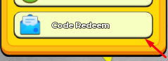 The Code Redeem button in Titan Wars: Tower Defense