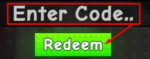 The "Enter Code" box and Redeem button in Build a Candy Shop