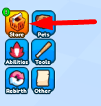 The Store button in Strongest Slap Simulator