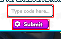 Sapphire Clicker enter codes box and submit button