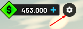 Gear icon in NitroLab Drag Racing