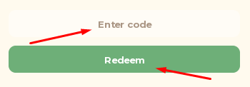 Enter code box and Redeem button to redeem codes in Bloxodachi Life