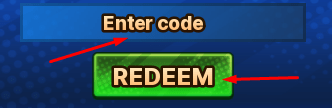 Enter code box and REDEEM button to redeem codes in Monkey Soccer