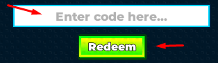 The "Enter code here" box and Redeem button in Launch Your Rocket