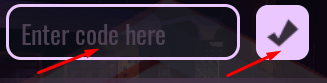 Enter code here box and Check button to redeem codes in The Lost Mines