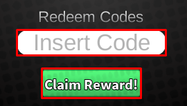 Gear Piece enter codes box and claim button