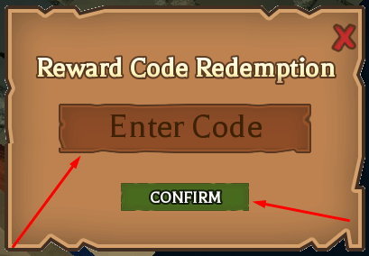 The Enter Code box and CONFIRM button in Silk Road: Trading Simulator