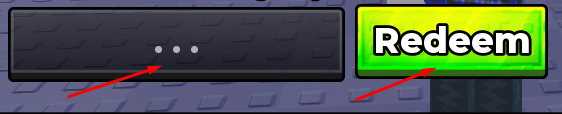 Text box and Redeem button to redeem codes in Spear Escape