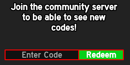 Red VS Blue Tycoon enter codes box and redeem button