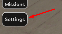 The Settings button or gear icon in Drift 36