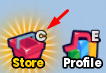 The Store button in Insane Button Simulator 2