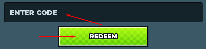 ENTER CODE box and REDEEM button to use codes in Grapple Strike