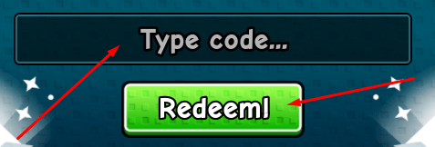 The Type code... box and Redeem! button in Mini Emergency