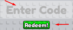 The "Enter Code" box and Redeem button in Block Brainrot Evolution