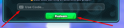 The Use Code... box and Redeem button in Anime Capture