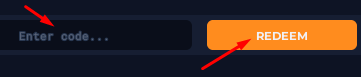 The "Enter code" box and REDEEM button in Naruto Incremental