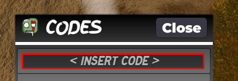 Zombie Expedition enter codes box