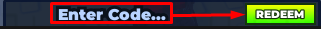 The "Enter Code" box and REDEEM button in Dont Steal Baby From Penguins