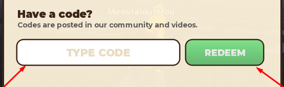 The TYPE CODE box and REDEEM button in SUKI: Pwede Utang?