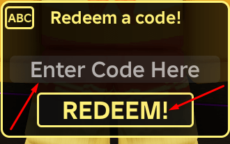 The Enter Code Here box and REDEEM! button in BOMBARD