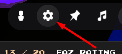 The settings icon in Five Nights TD 2