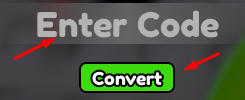 The "Enter Code" box and Convert button in Fight in the fish market