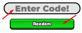 The "Enter Code!" box and Redeem button in Lily Love Braids Tycoon 2 Player