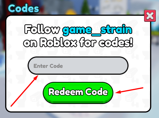 The Enter Code box and Redeem Code button in Skibidi Tower Defense