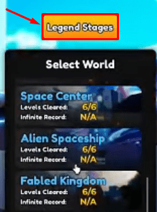 Anime Adventures Legend Stages button