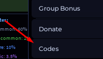 The "Codes" button in Sorcerer Incremental