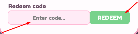 The Enter code... box and REDEEM button in Cliqueur d'anime Waifu