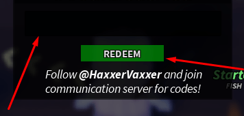 The blank box and REDEEM button in Fishing Tower Defense