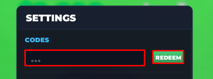 RBLX Exchange enter codes box and redeem button