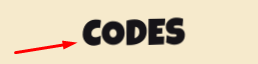 CODES button in Inkhead